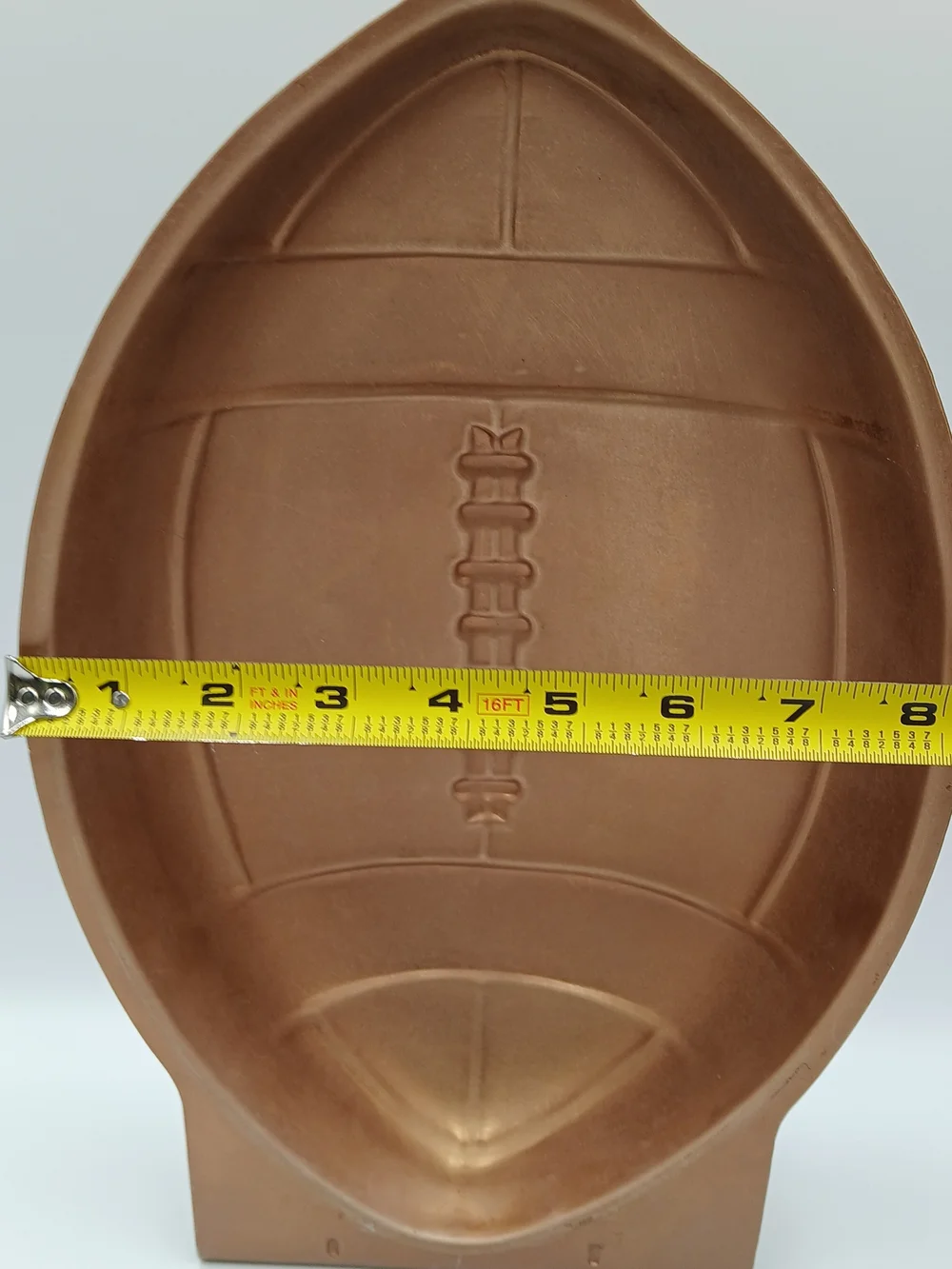 Vntg 1990 Wilton First and Ten 3D Football Cake Pan 2105-6504 Copper Color 12in